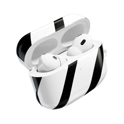 Diagonal Stripes BlackWhite - AirPods Case