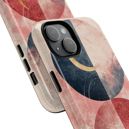 Golden Crescent Circles iPhone 15 Plus Case - Tough+