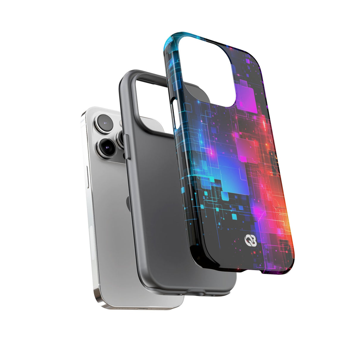 Spectral Circuit Grid · Tough Phone Case for iPhone · Black