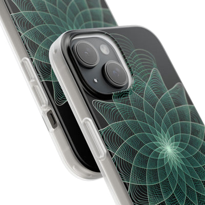 Green Lite Phone Case for iPhone - Cyan Signal Bloom