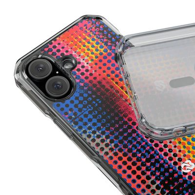 Chromatic Halftone Grid · Clear Impact Magnetic Phone Case for iPhone ·  Blue