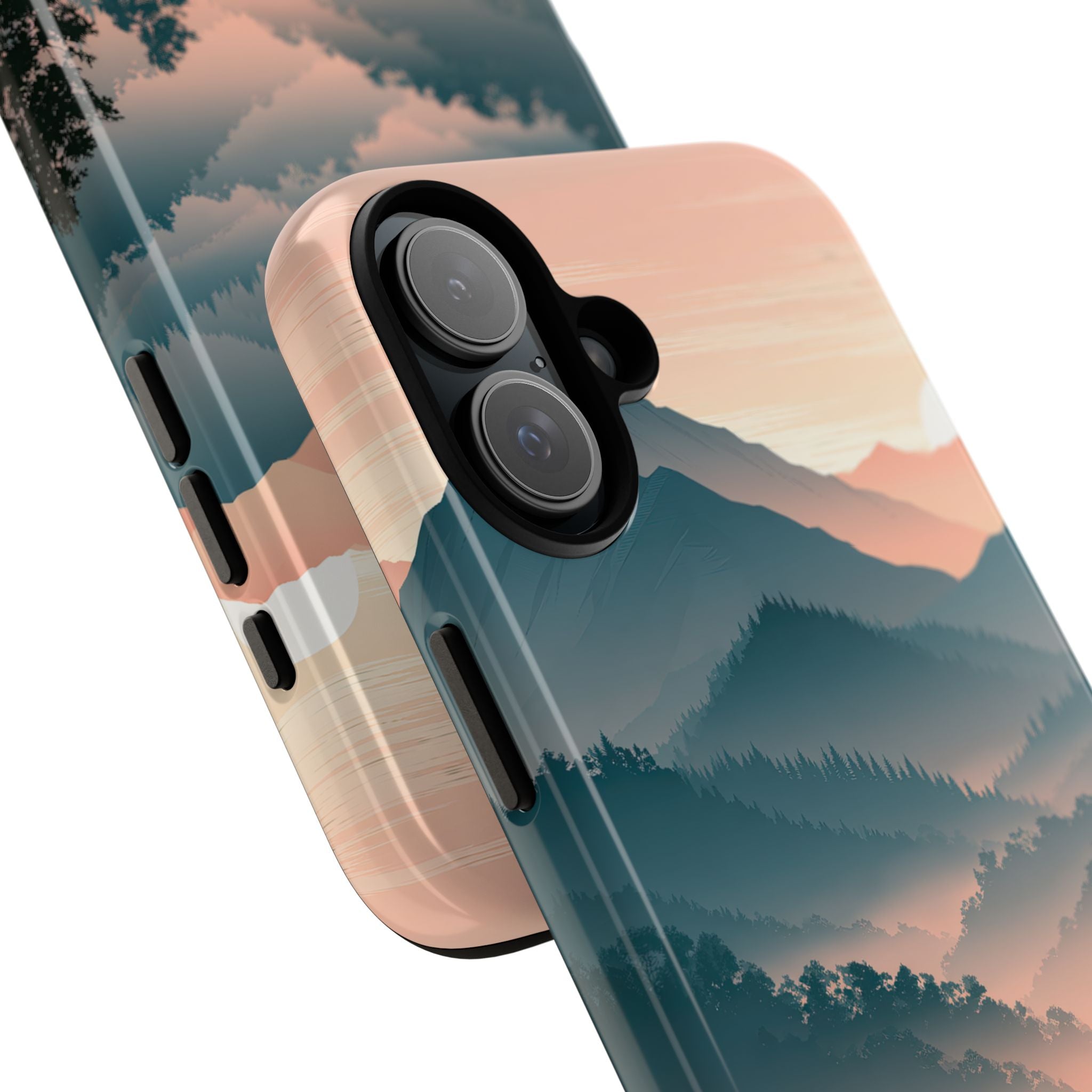 Teal Tough Phone Case for iPhone - Alpine Teal Horizon