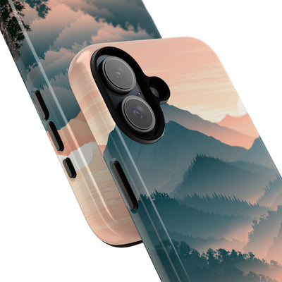 Teal Tough Phone Case for iPhone - Alpine Teal Horizon