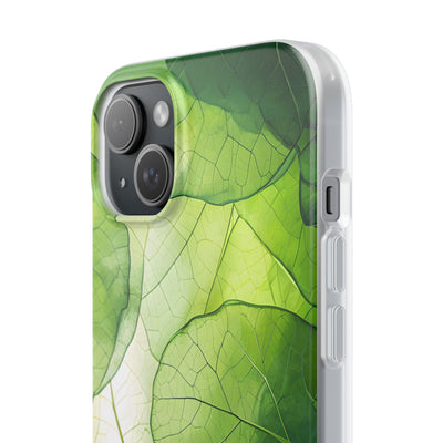 Emerald Leaf Veins · Soft Phone Case for iPhone