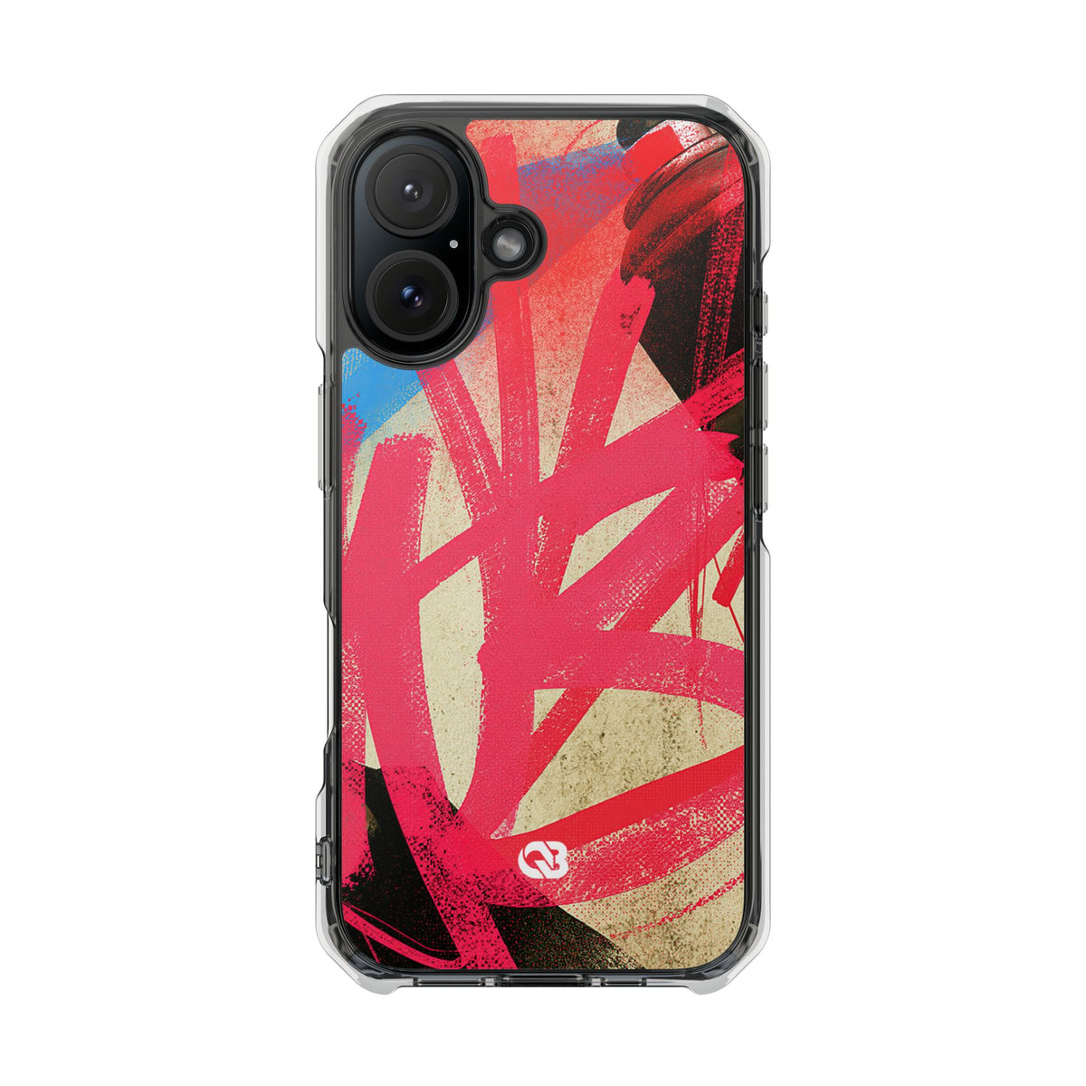 Neon Spray Tag · Clear Impact Magnetic Phone Case for iPhone · Pink