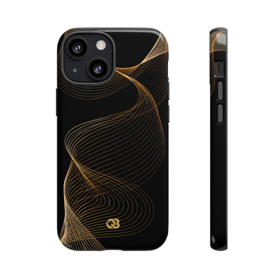 Golden Contour Flow · Tough Phone Case for iPhone · Black
