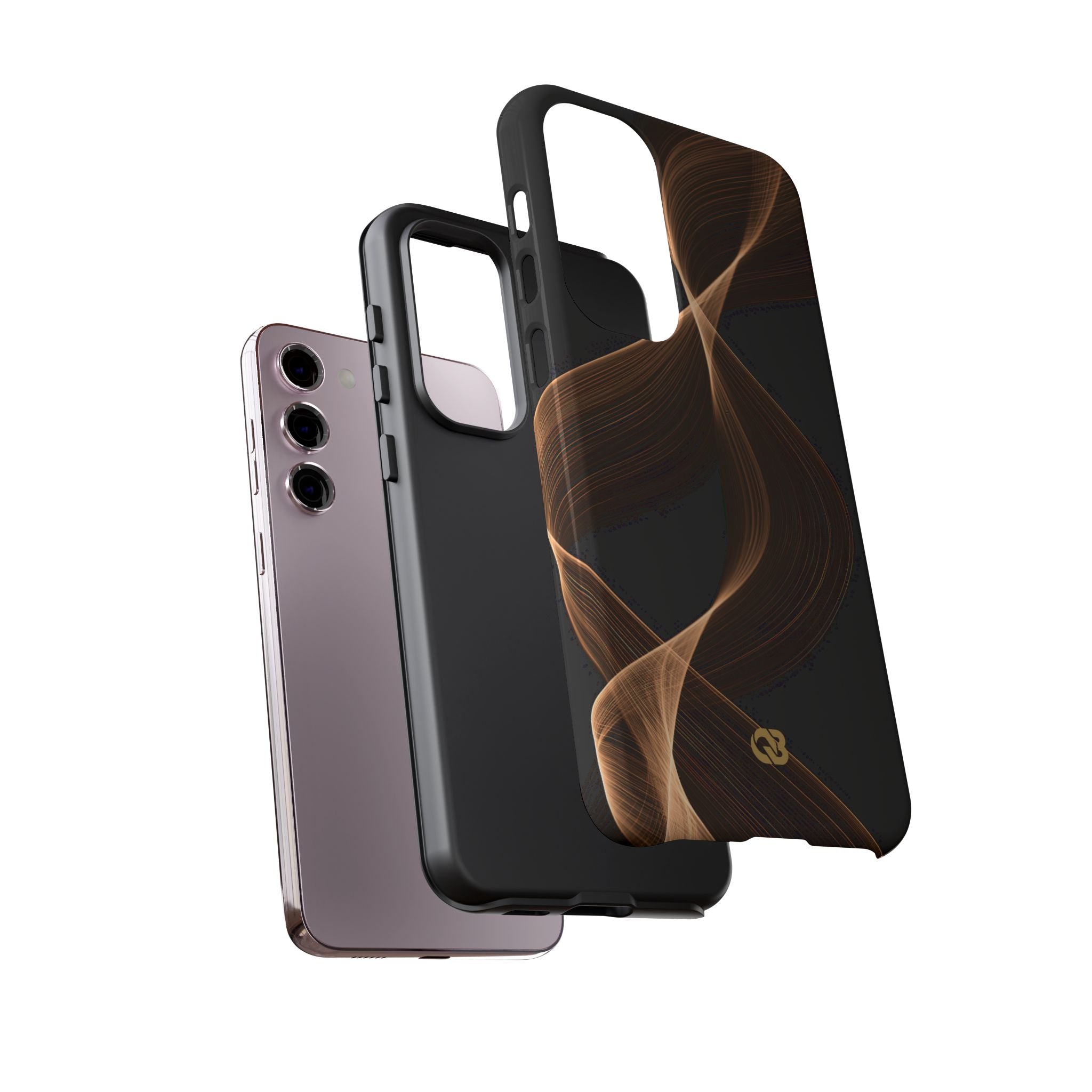 Brown Tough Phone Case for Samsung - Copper Silk Wave