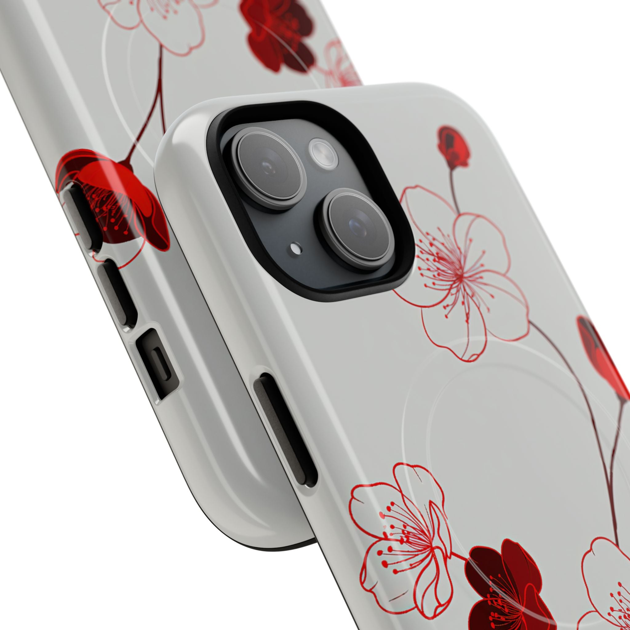 Red Tough 2.0 Magsafe Phone Case for iPhone - Kyoto Ember Bloom