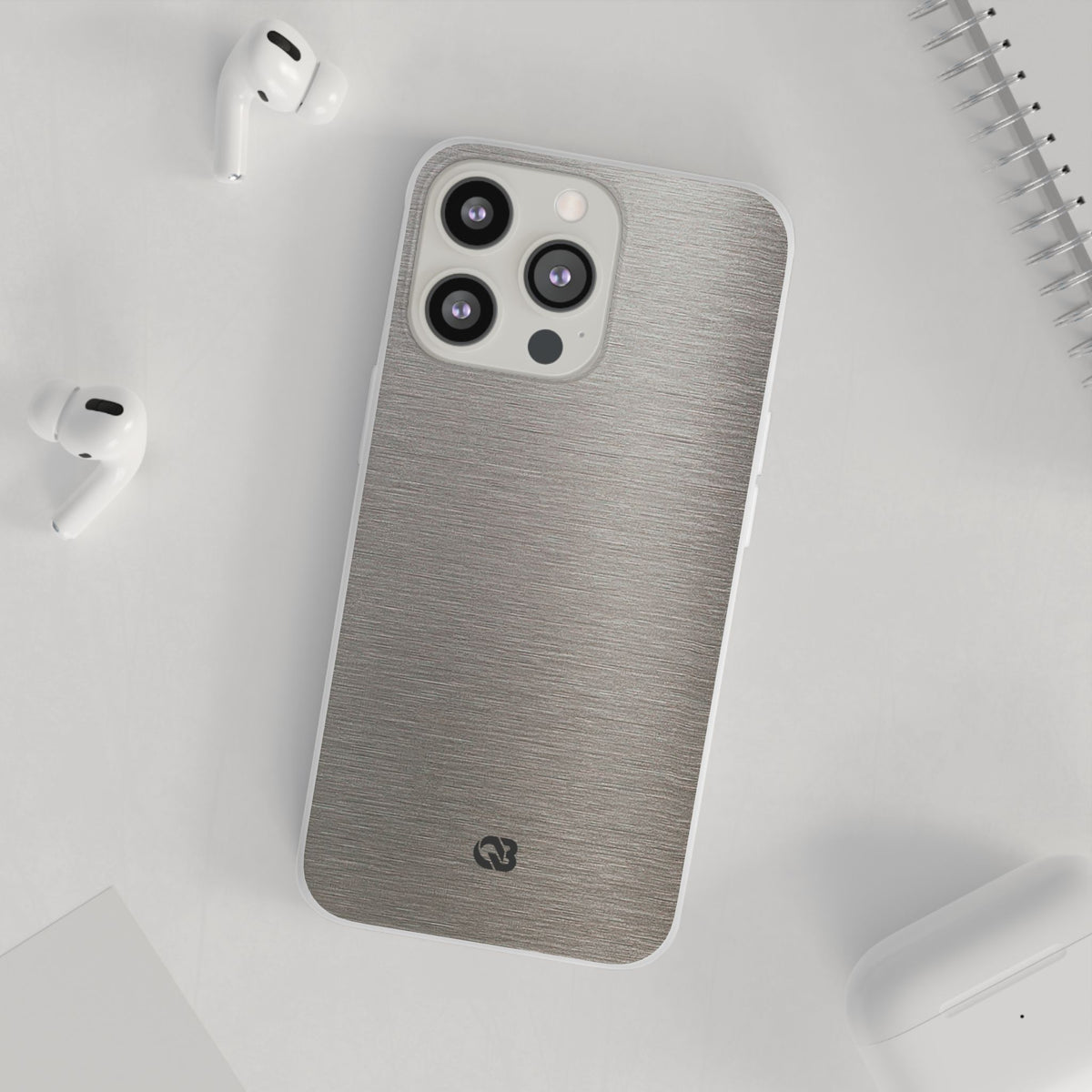 Brushed Silver Alloy · Lite Phone Case for iPhone ·  Silver