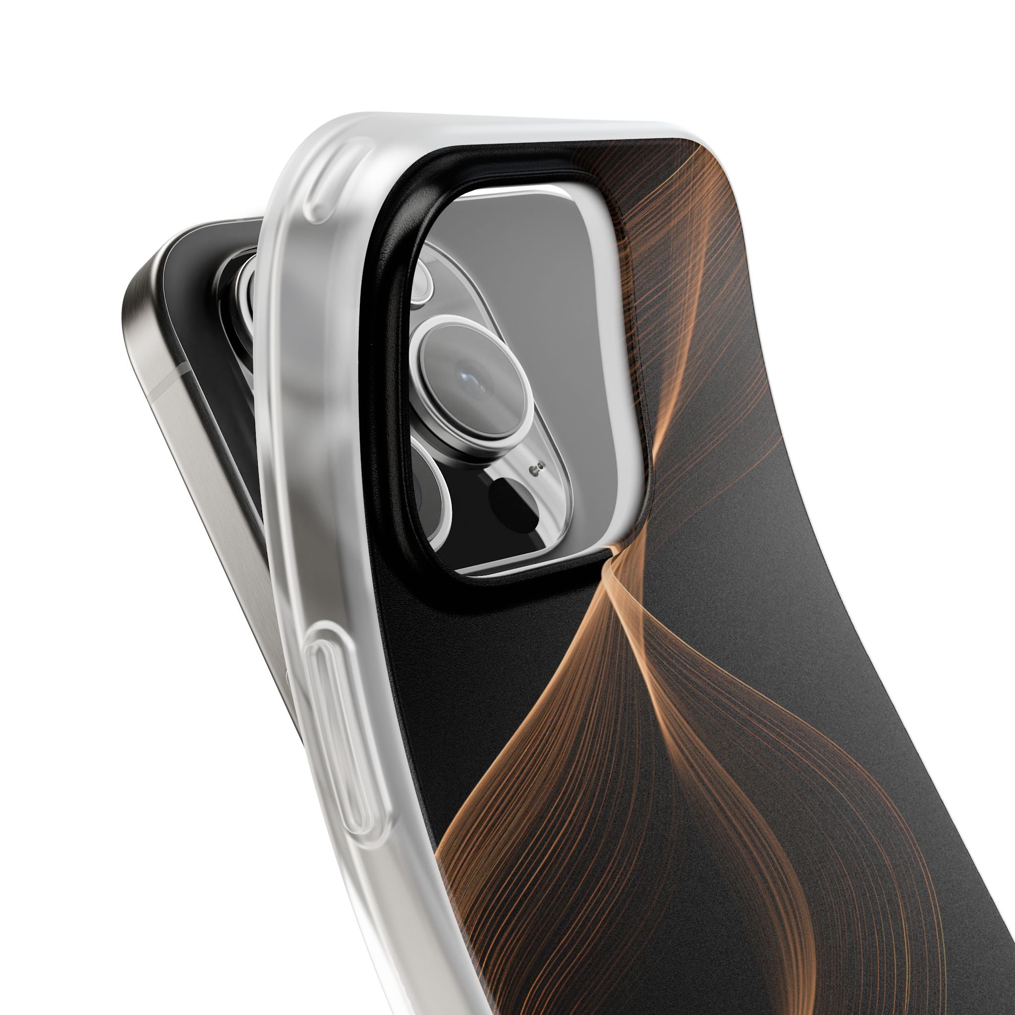 Brown Lite Phone Case for iPhone - Copper Silk Wave