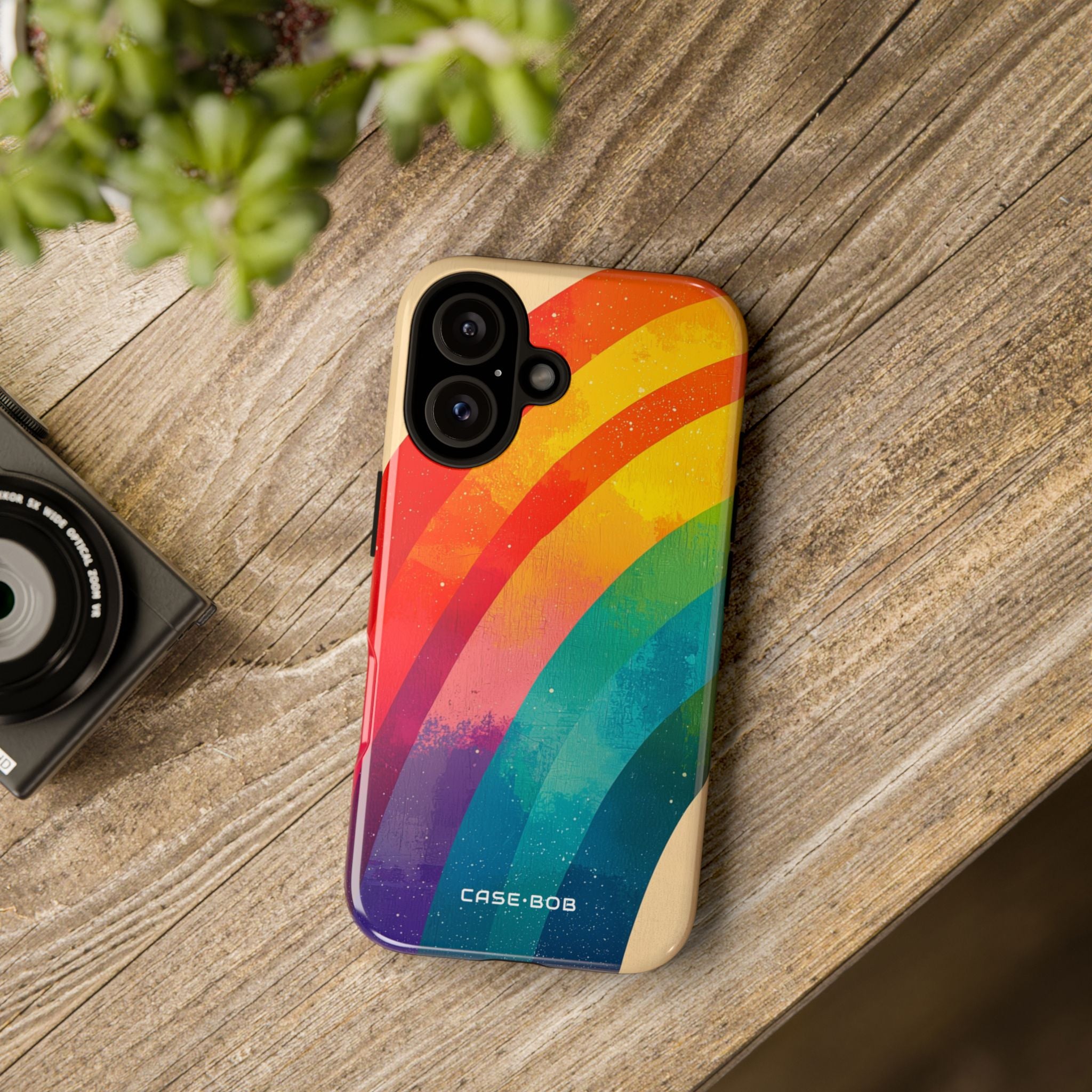 Texturierter Regenbogenbogen iPhone 16 Case - Tough