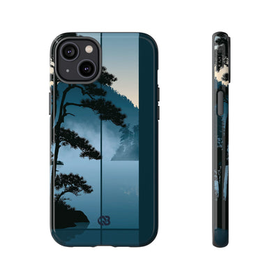 Blue Tough Phone Case for iPhone - Kyoto Mist Pine
