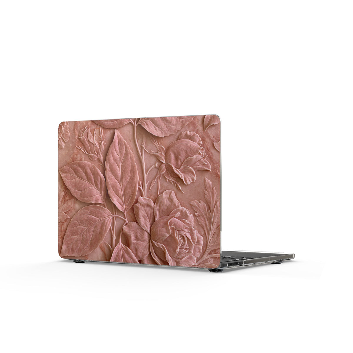 Blush Rose Relief · Clear Hard Case for MacBook · Pink
