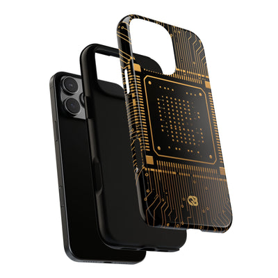 Gold Tough Phone Case for iPhone - Cyber Gold Processor