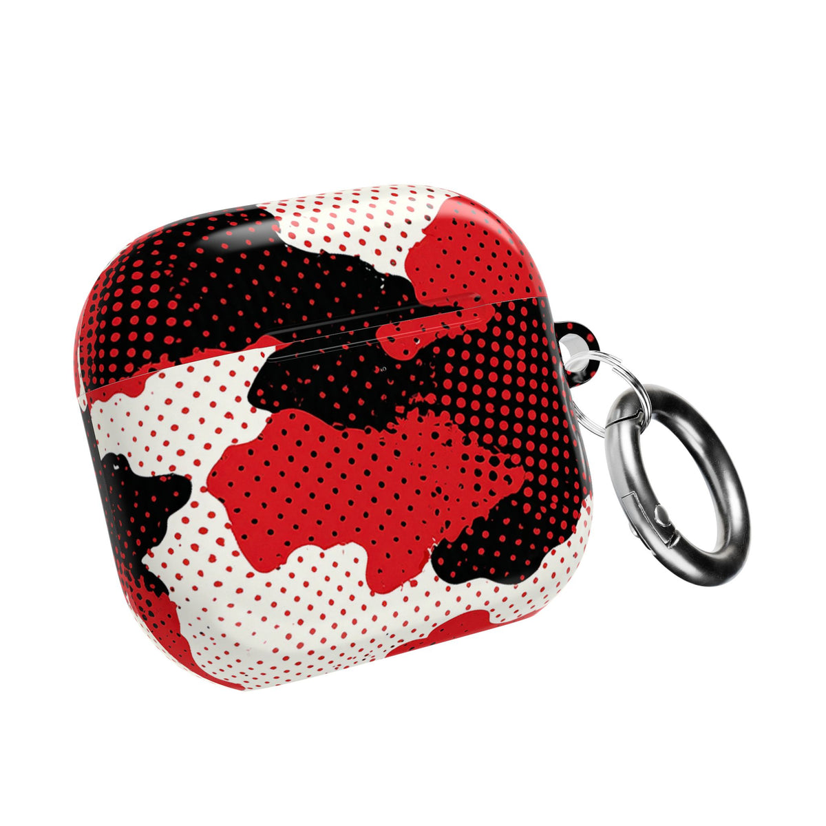 Crimson Halftone Camo · Hard Case for AirPods & AirPods Pro · Red