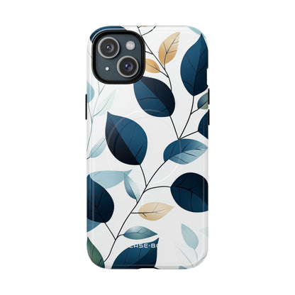Navy Leaf Veins iPhone 15 Plus Cover - Tough+