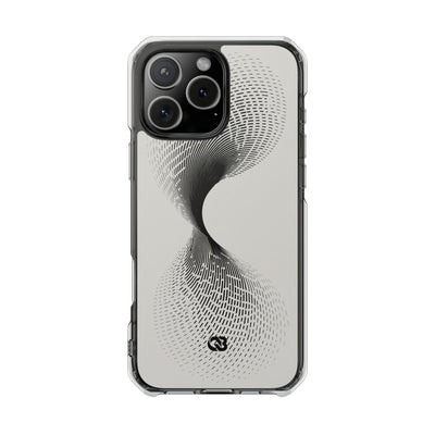 White Impact MagSafe Phone Case for iPhone - Linear Torsion Grid