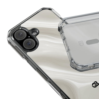 White Impact MagSafe Phone Case for iPhone - Polished Ivory Wave