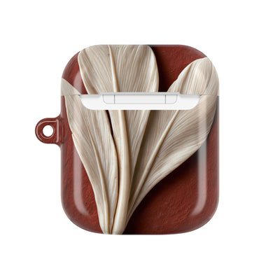 Carved Ivory Plume · Hard Case for AirPods & AirPods Pro · Red