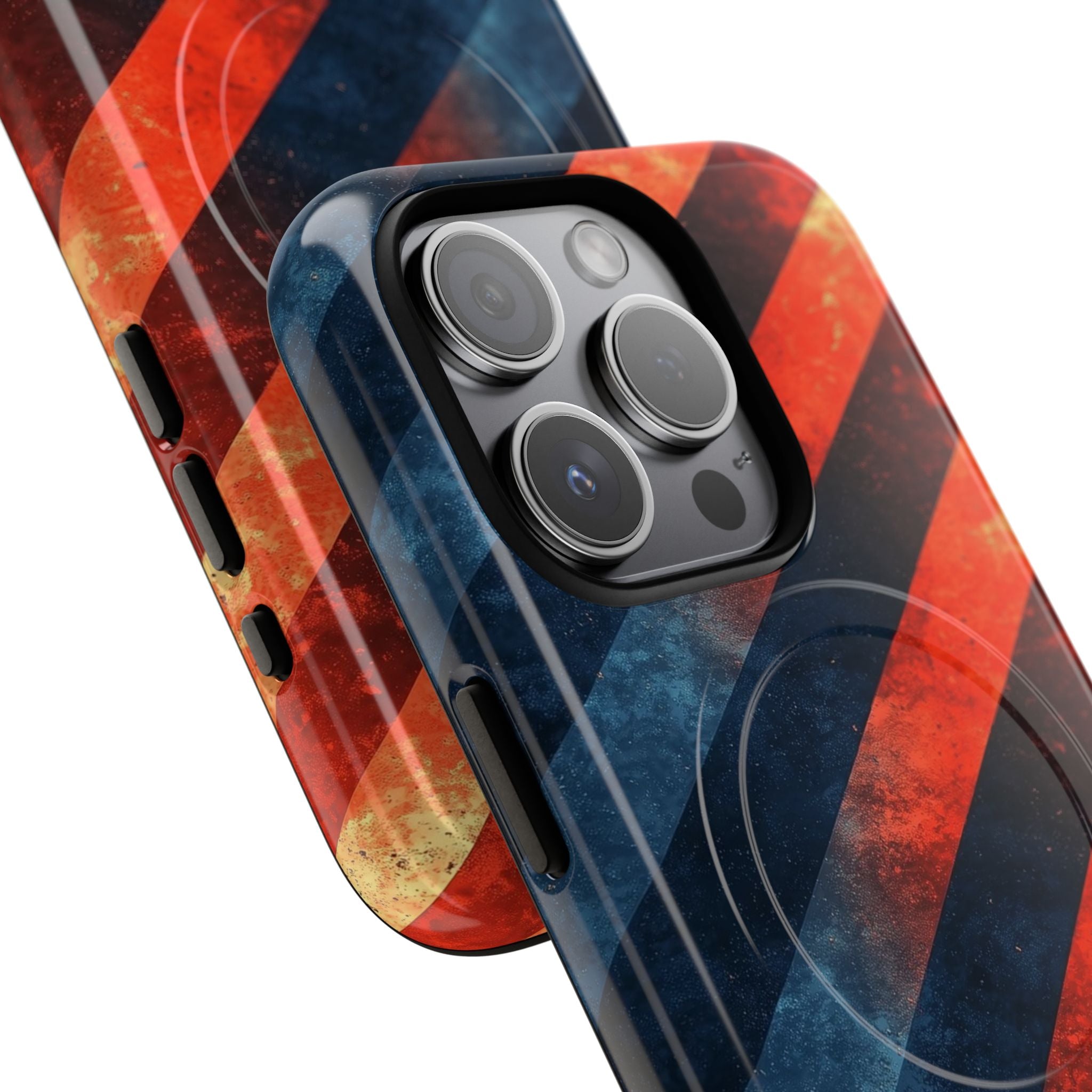 Diagonal Stripes Blaze iPhone 15 Pro Cover - Tough+