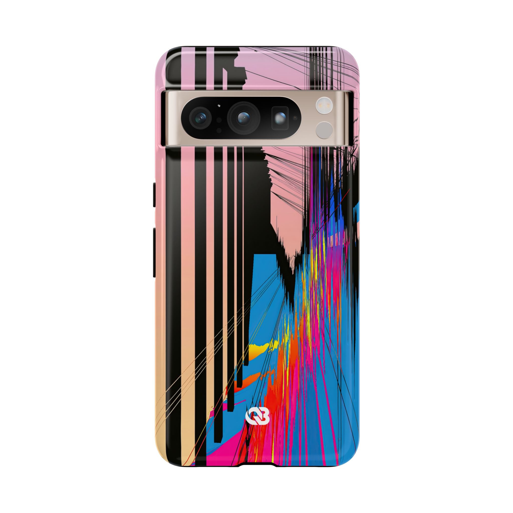 Blue Tough Phone Case for Google Pixel - Fractured Data Skyline