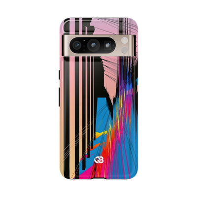 Blue Tough Phone Case for Google Pixel - Fractured Data Skyline