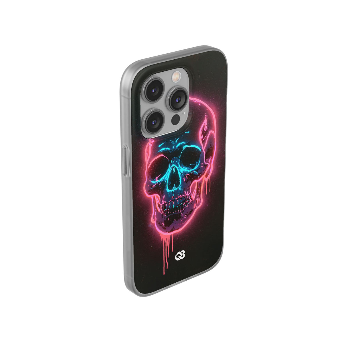 Neon Drip Skull · Lite Phone Case for iPhone ·  Black