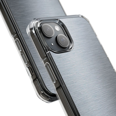 Silver Impact MagSafe Phone Case for iPhone - Satin Chrome Grain