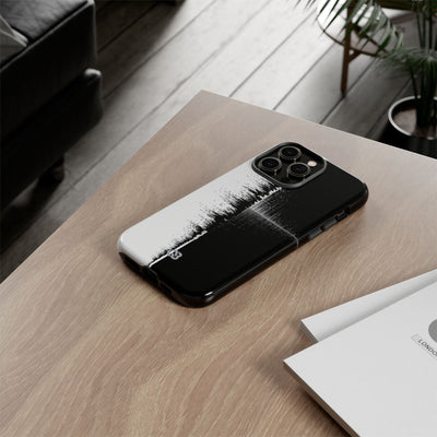 Black Tough Phone Case for iPhone - Static Signal Split