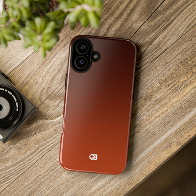 Orange Tough Phone Case for iPhone - Obsidian Ember Fade