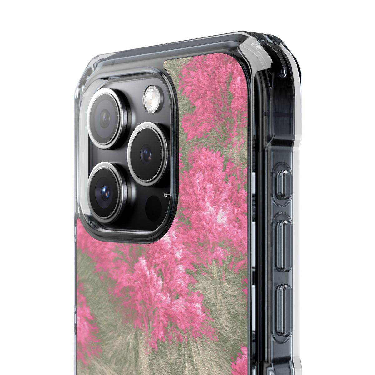 Digital Blossom · Clear Impact Magnetic Phone Case for iPhone · Pink