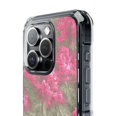 Digital Blossom · Clear Impact Magnetic Phone Case for iPhone · Pink