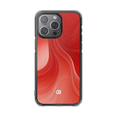 Red Impact MagSafe Phone Case for iPhone - Crimson Silk Strands