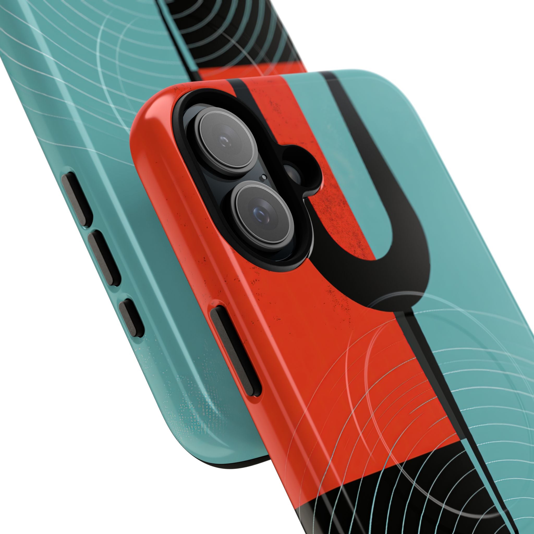 Teal Tough 2.0 Magsafe Phone Case for iPhone - Sonic Static Split