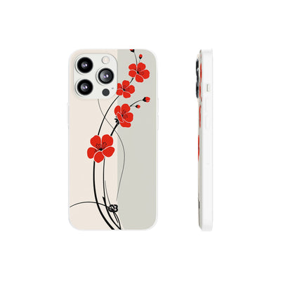 Scarlet Bloom Minimal · Lite Phone Case for iPhone ·  Red