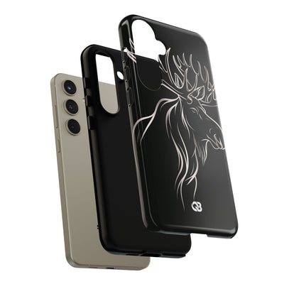 Nordic Moose Contour · Tough Phone Case for Samsung · Black