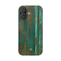 Teal Lite Phone Case for iPhone - Verdigris Copper Siding
