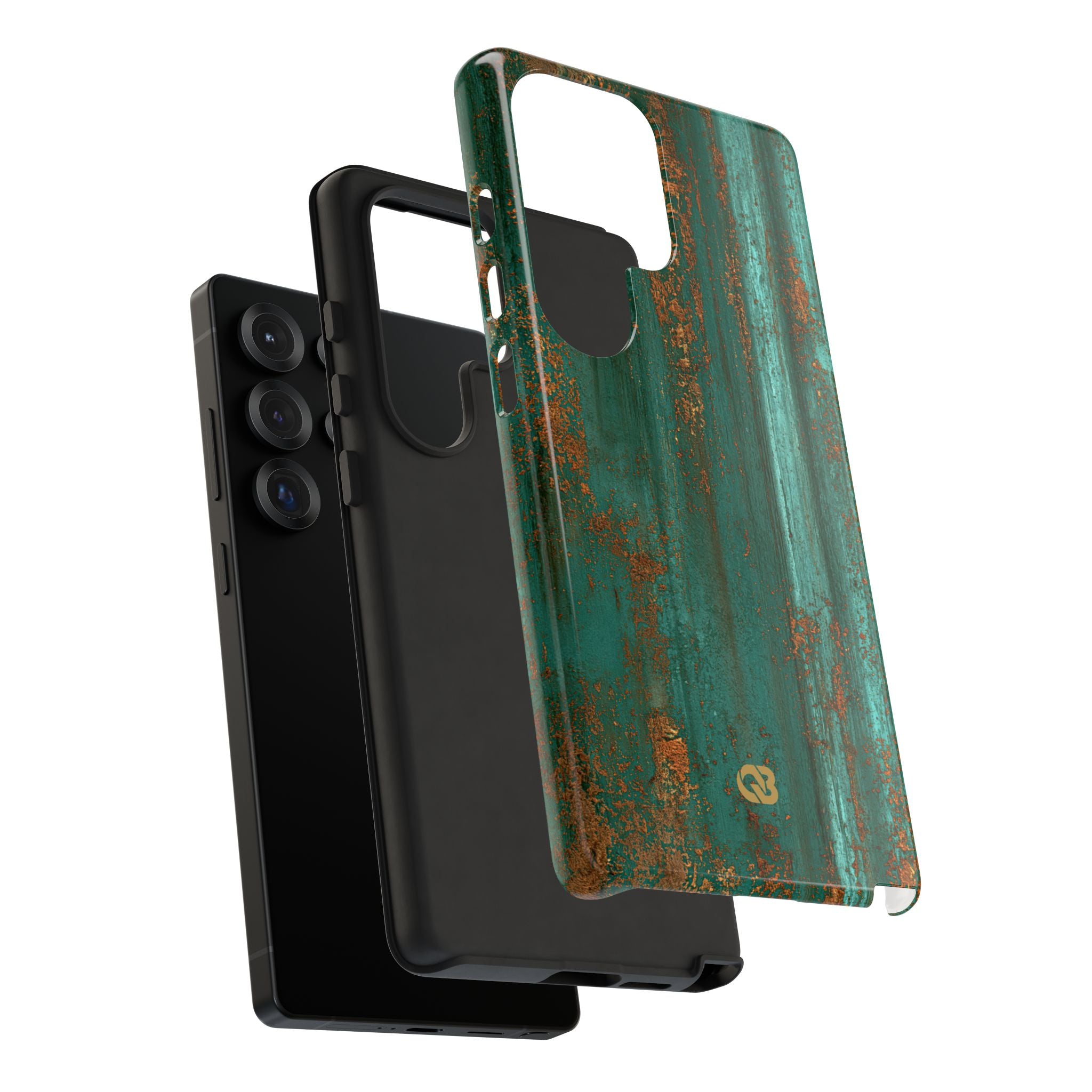 Teal Tough Phone Case for Samsung - Verdigris Copper Siding