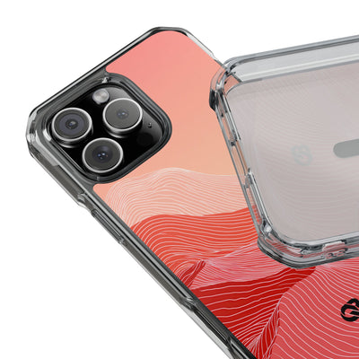 Red Impact MagSafe Phone Case for iPhone - Crimson Ridge Contour