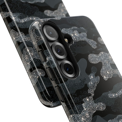 Glitter Shadow Camo · Tough Phone Case for Samsung · Black