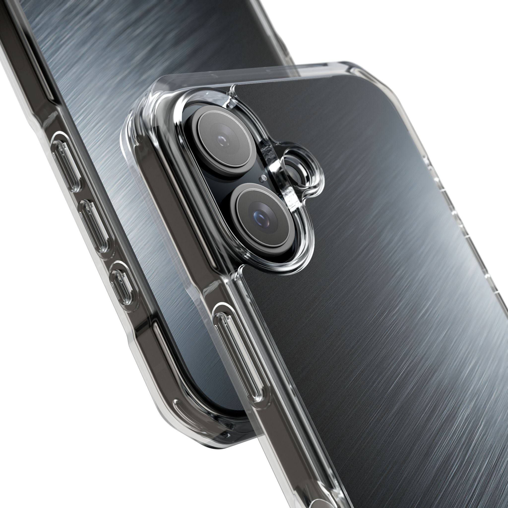 Grey Impact MagSafe Phone Case for iPhone - Charcoal Brushed Steel