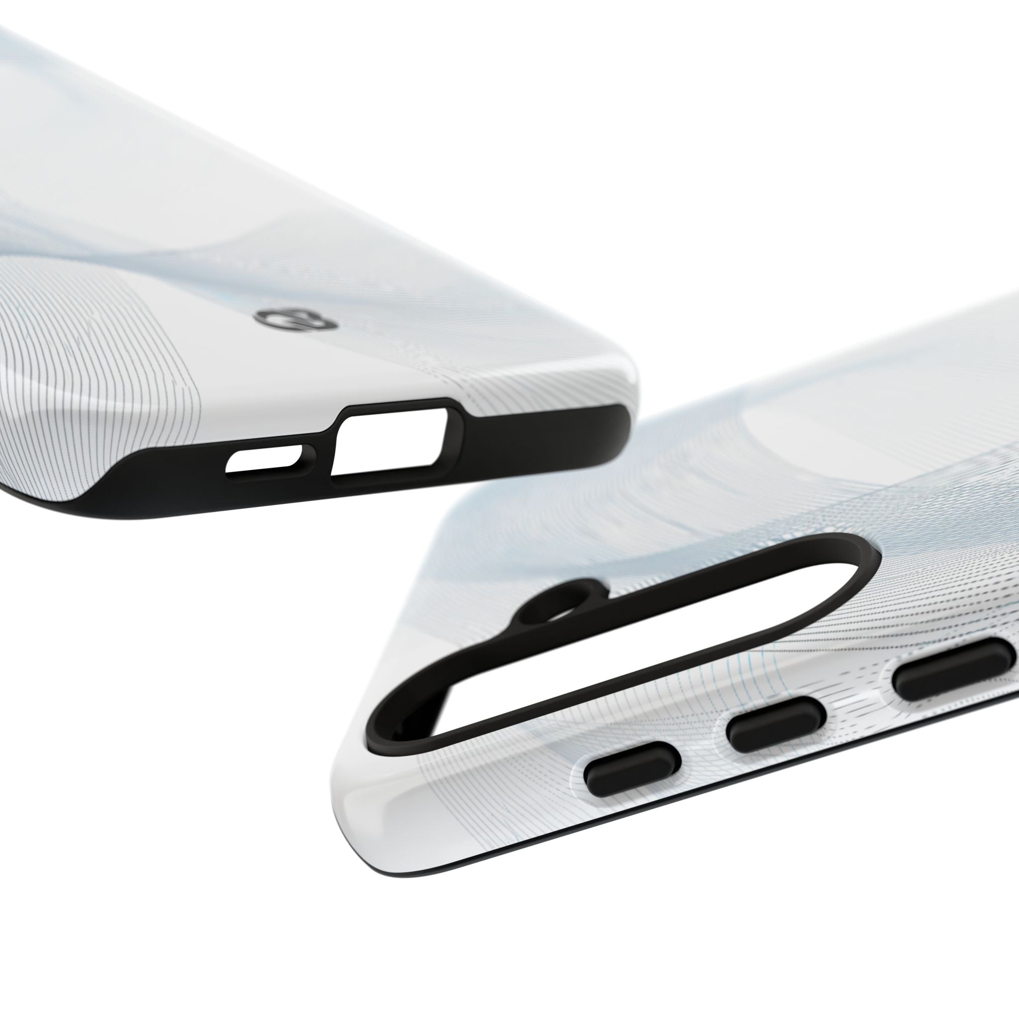 White Tough Phone Case for Samsung - Arctic Line Current