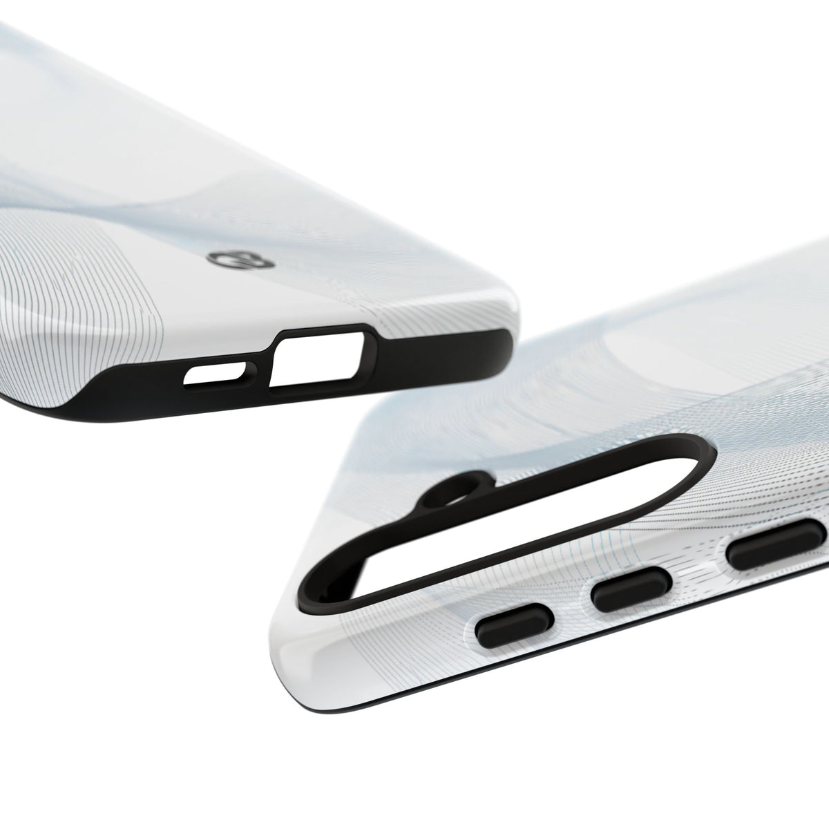 White Tough Phone Case for Samsung - Arctic Line Current