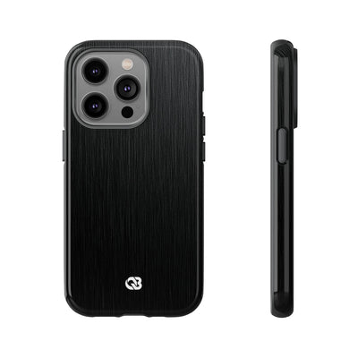 Black Tough Phone Case for iPhone - Brushed Obsidian Slate