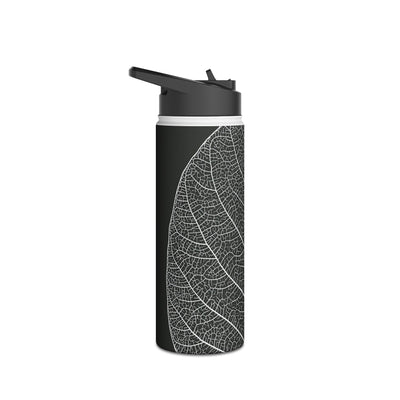 Monochrome Leaf Skeleton · Insulated Water Bottle · Black