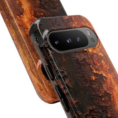Orange Tough Phone Case for Google Pixel - Oxidized Iron Crust