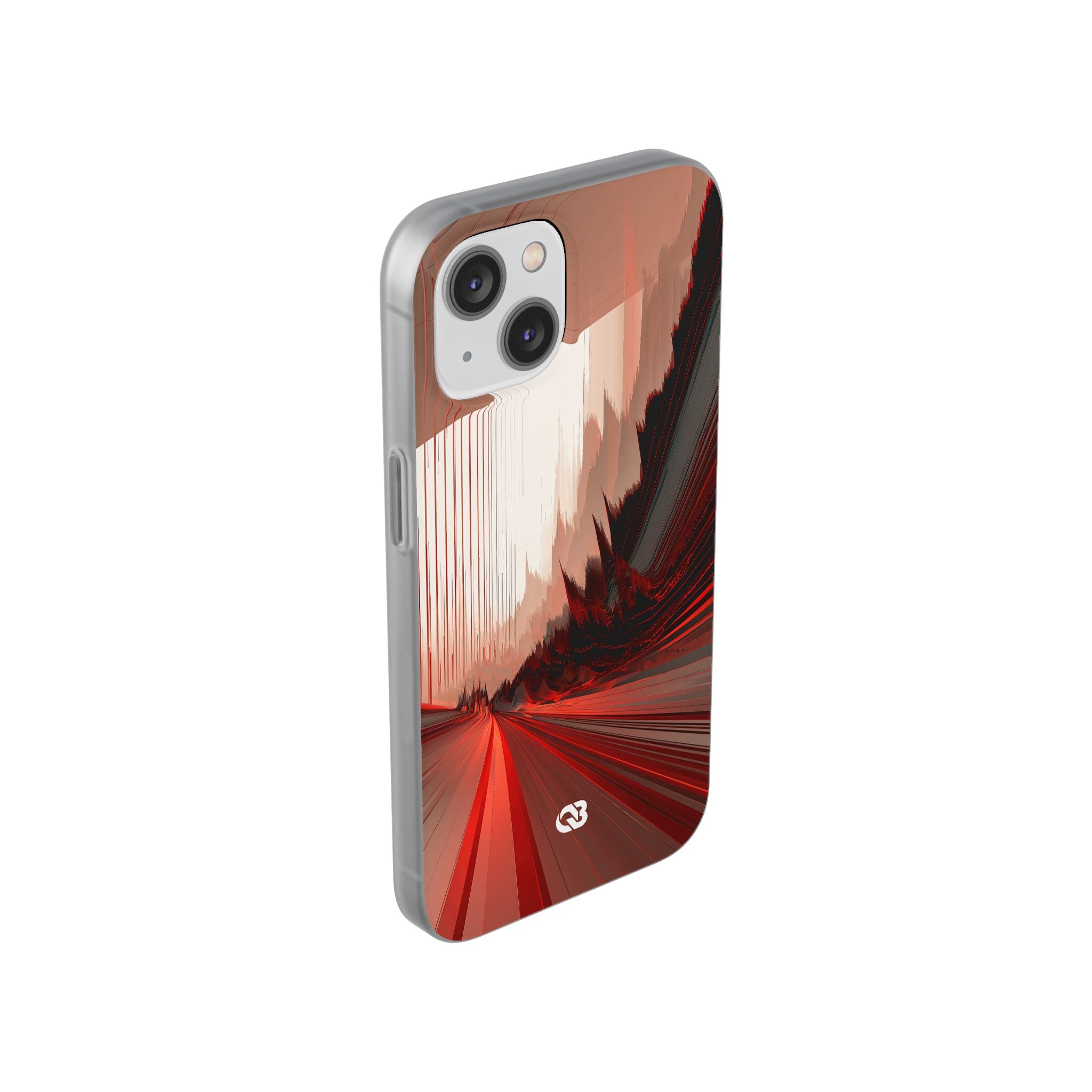 Red Lite Phone Case for iPhone - Crimson Pulse Horizon