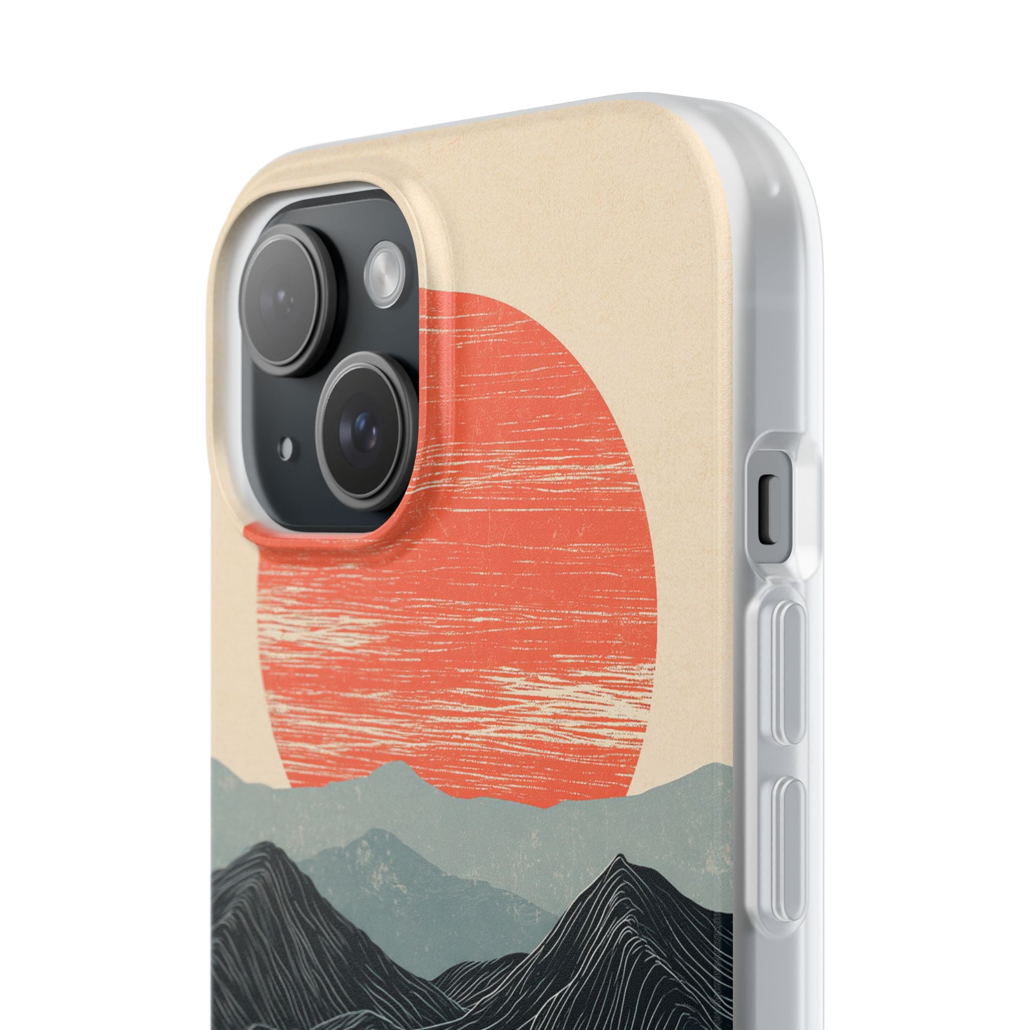 Beige Lite Phone Case for iPhone - Crimson Ridge Flow