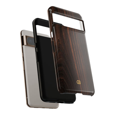 Brown Tough Phone Case for Google Pixel - Burnished Mahogany Grain