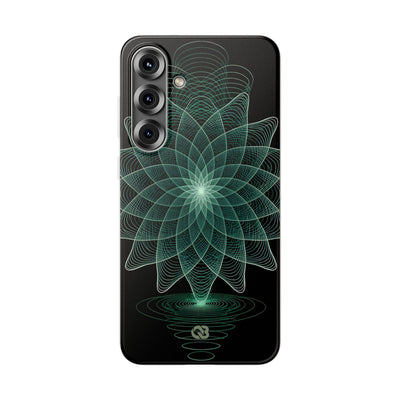 Green Lite Phone Case for Samsung - Cyan Signal Bloom